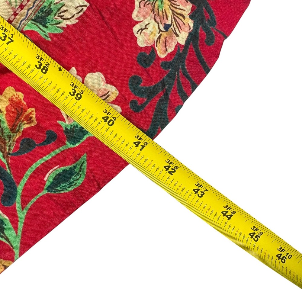 Stonebridge Floral Tiered Maxi Skirt XL Red Boho Crinkle Broomstick Mixed Print - Picture 5 of 6
